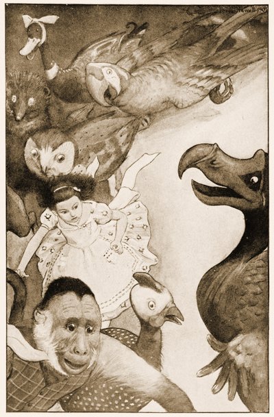 The Caucus-Race, illustration for Lewis Carroll